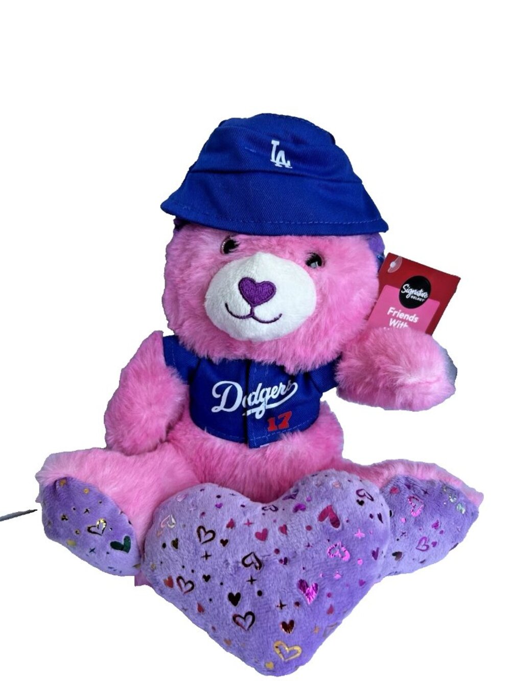 Mini Teddy Bear in Ohtani 17 Jersey Shirt & Hat Pink with Heart - BNWT